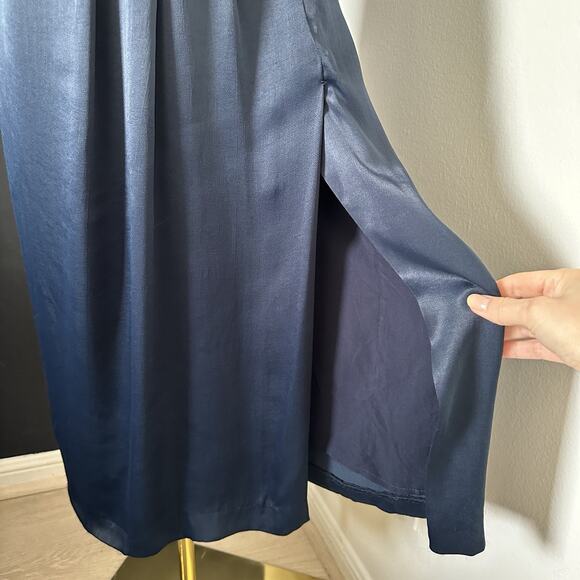 BY ANTHROPOLOGIE Sweetheart Side Slit Slip Open Back Midi Dress Satin - Picture 7 of 12